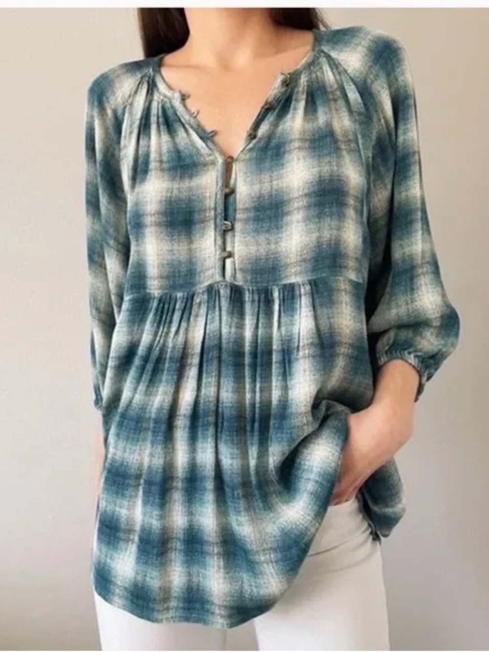 Maeve Cavalon Plaid Top (XXS)